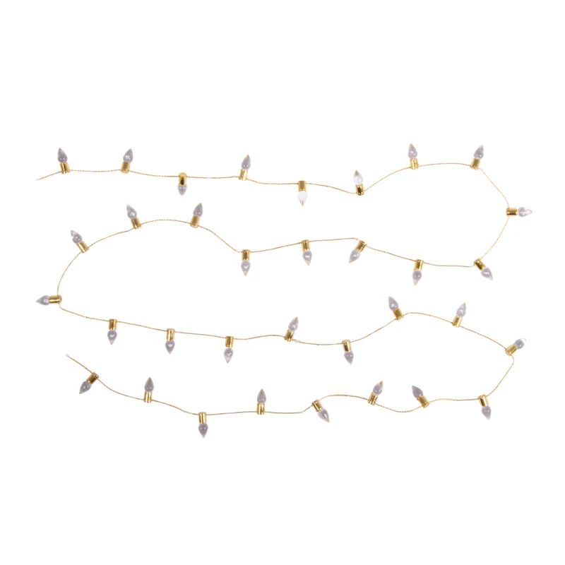 Edle Mini-Lichterkette in Gold – Stilvolle Deko für die Wichteltür (ohne Beleuchtung)