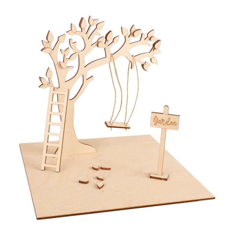 Garten-Kulisse aus Holz für Geldgeschenke