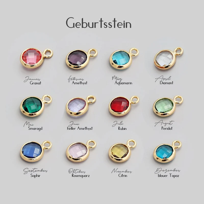 Zusätzlicher 925 Geburtsstein Anhänger - Roségold - ADD-ON