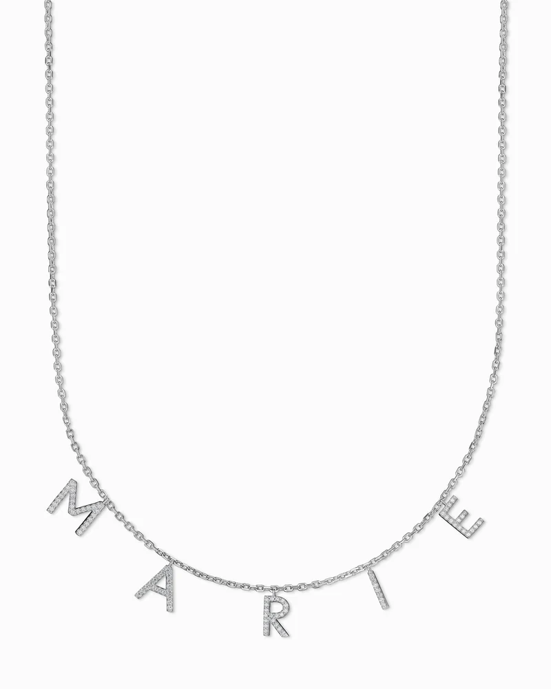 Namenskette / Buchstaben Halskette Zirkonia