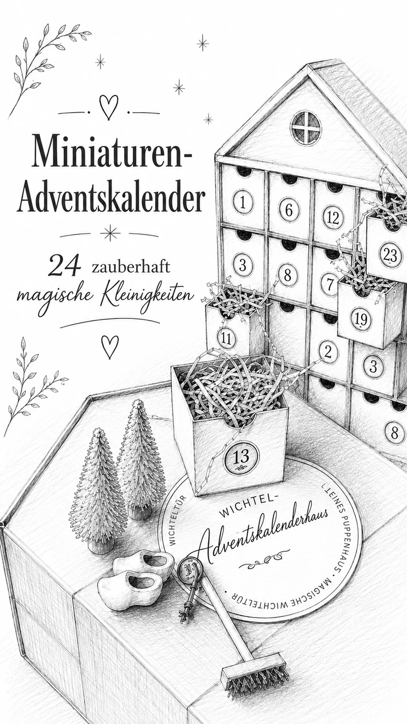 Wichtel-Adventskalender Haus - 24 Miniaturen