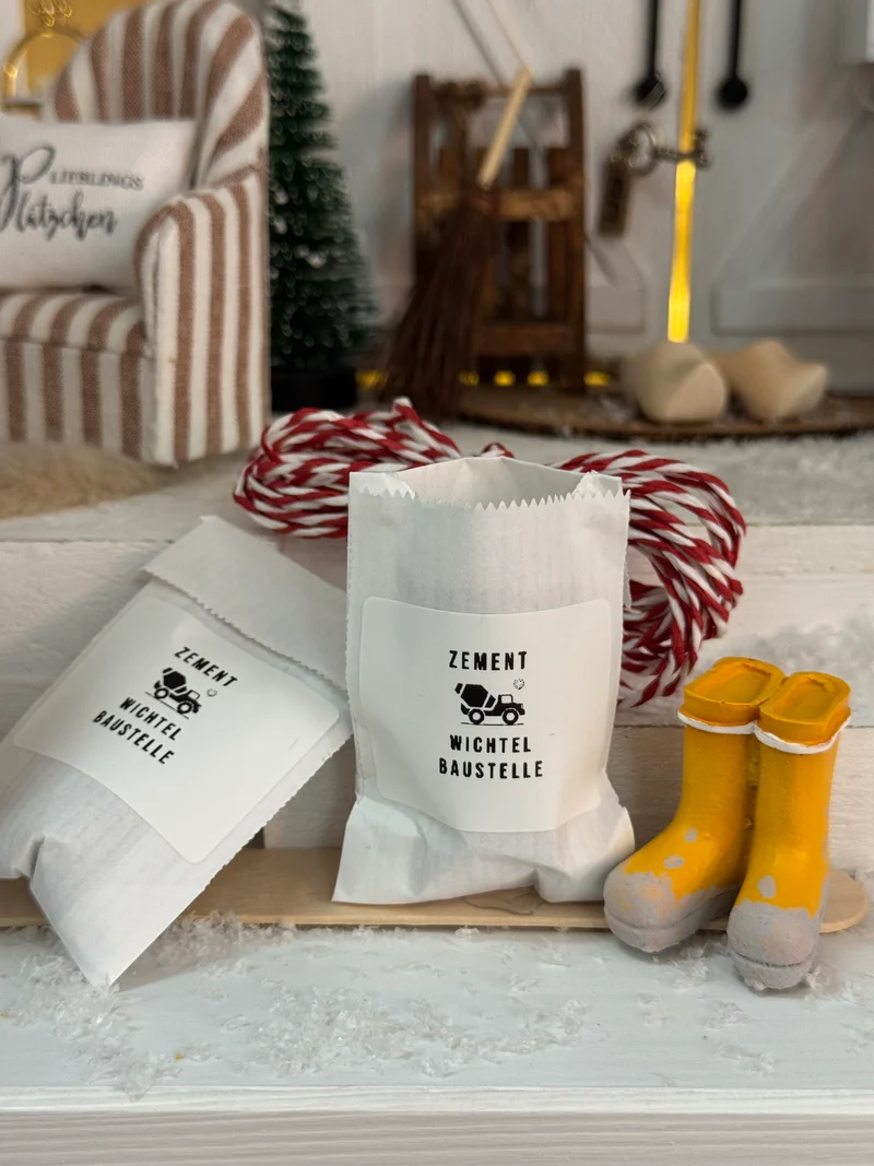 Wichtel Baustellen-Set - Zementsäcke, Gummistiefel & Absperrband
