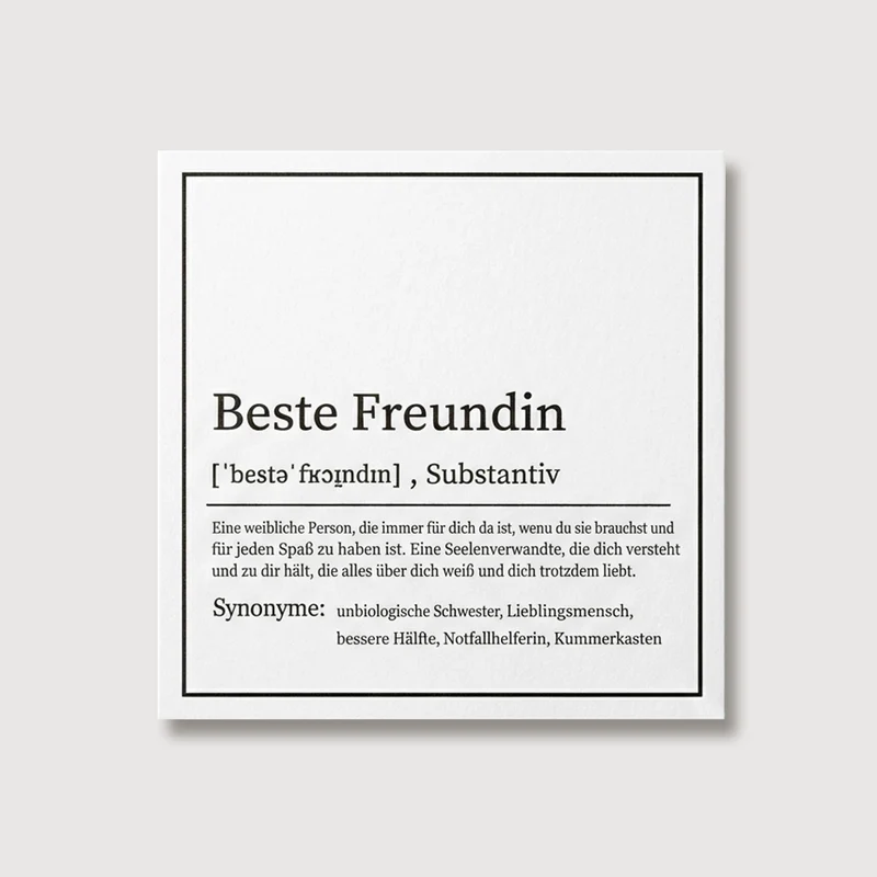 Grußkarte für die beste Freundin