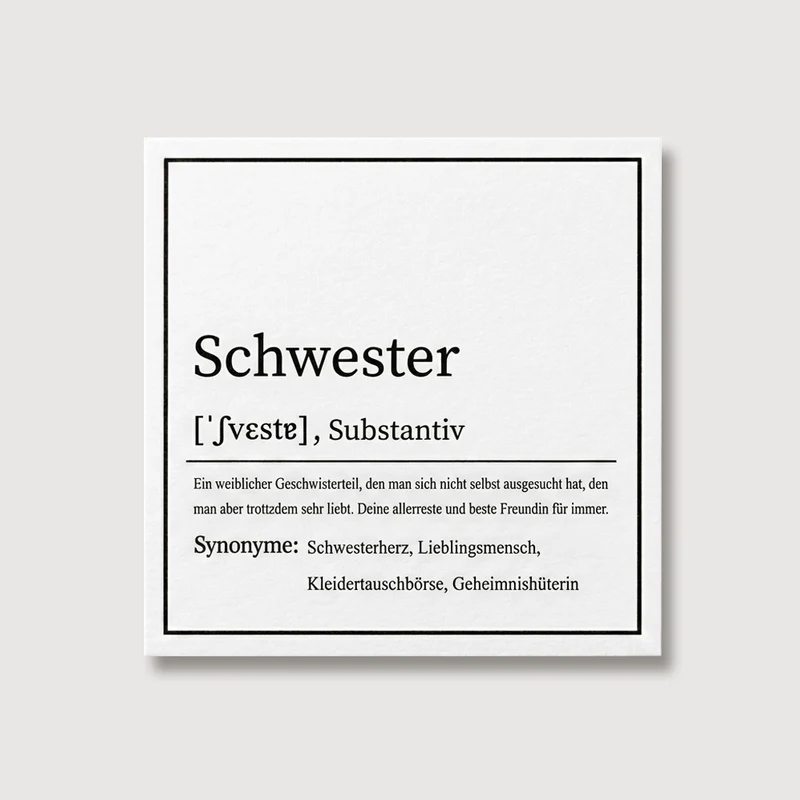 Grußkarte für die Schwester