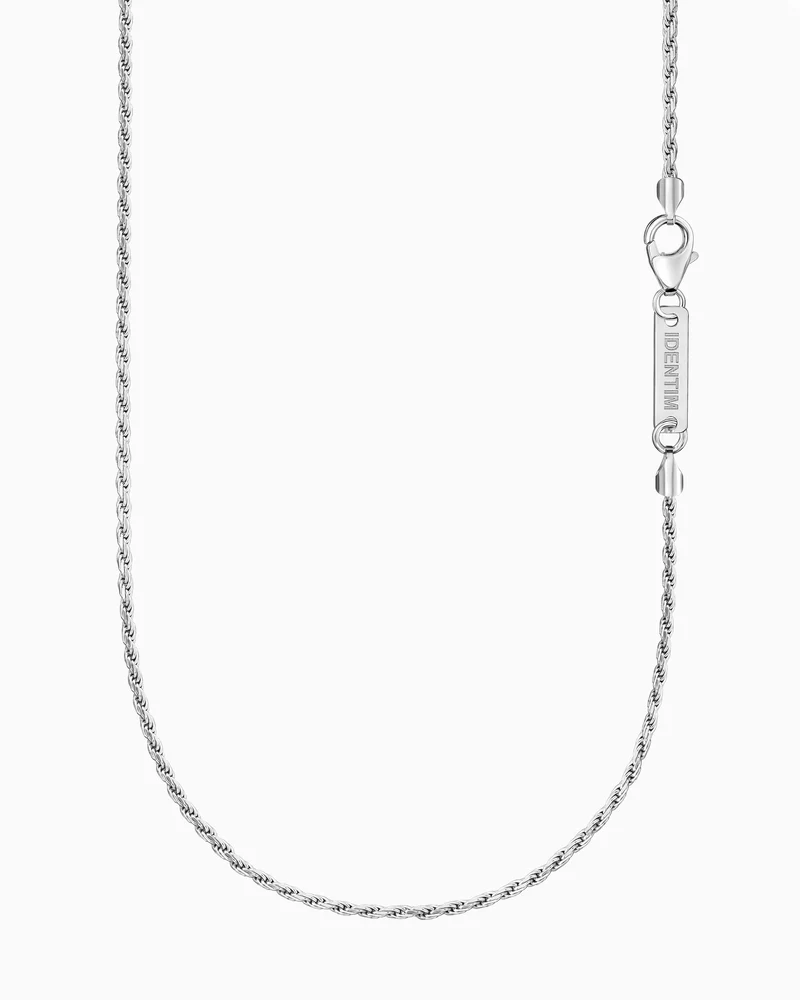 Kordelkette 925 Silber Rhodiniert 2,00mm