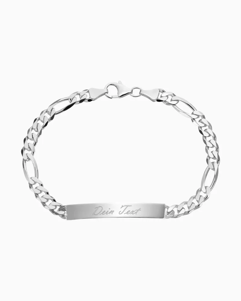 Gravurarmband Gravurplatte Figaro ID-Armband