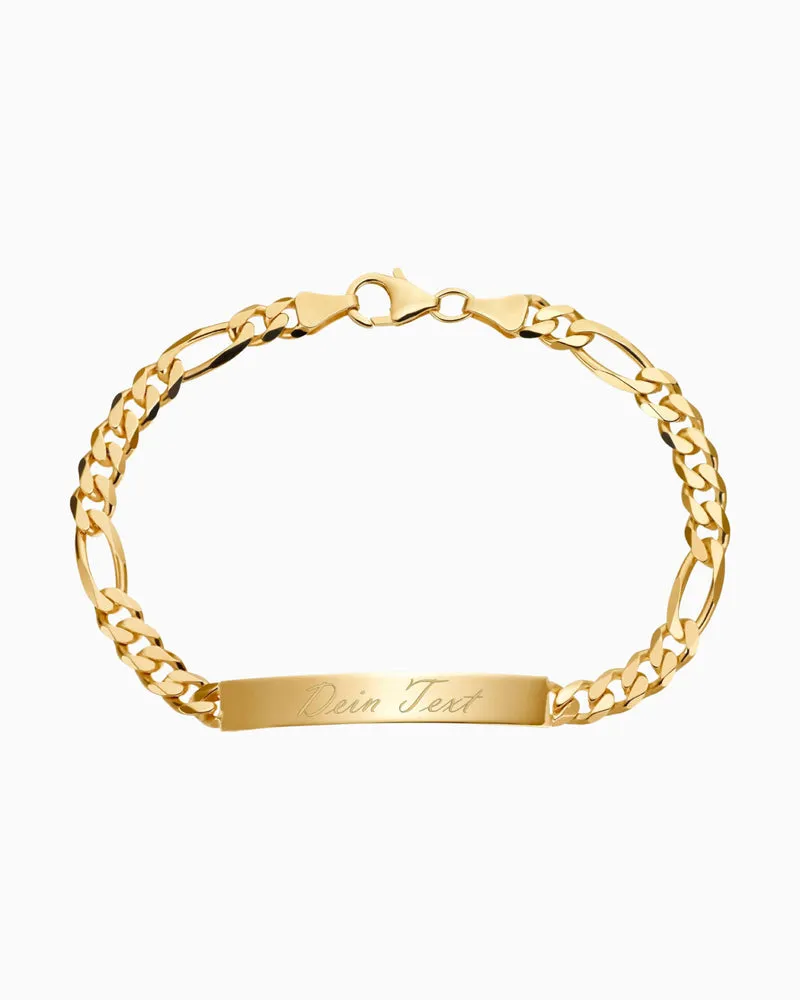 Gravurarmband Gravurplatte Figaro ID-Armband