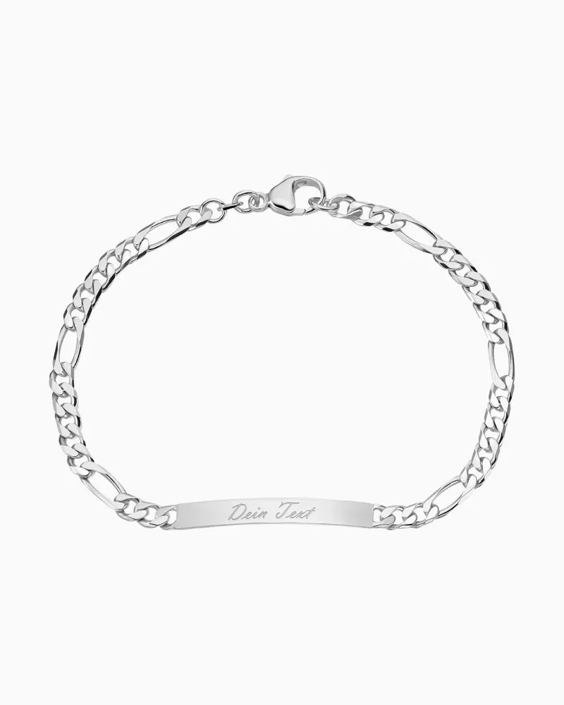 Gravurarmband Gravurplatte Figaro ID-Armband