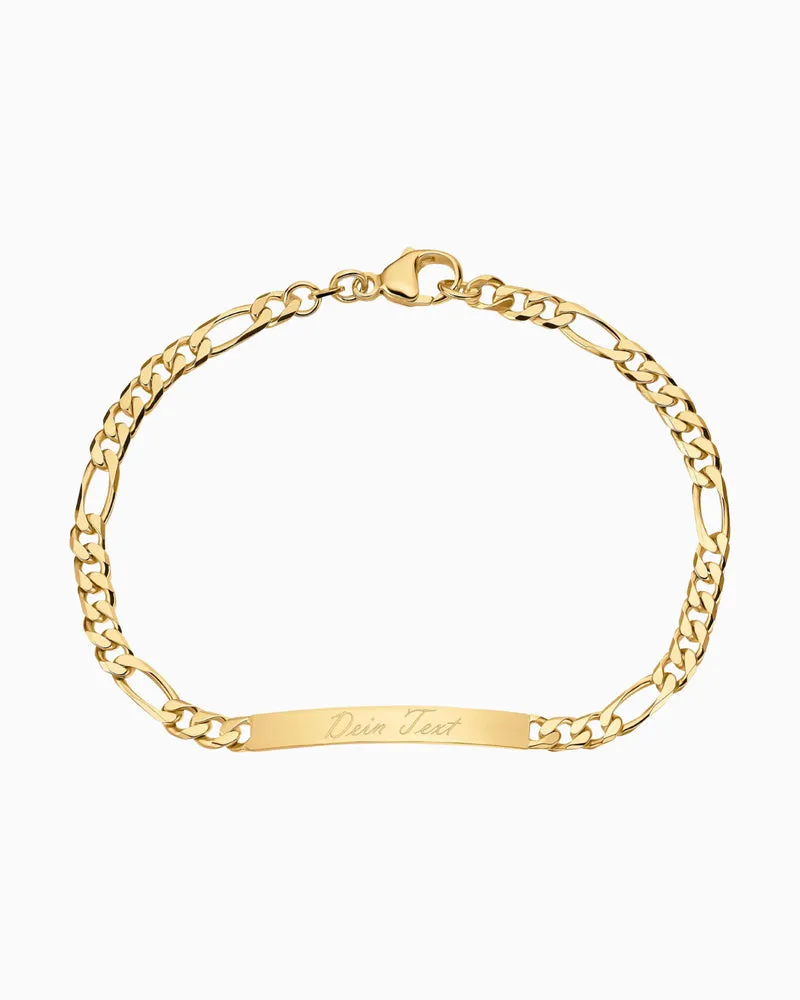 Gravurarmband Gravurplatte Figaro ID-Armband