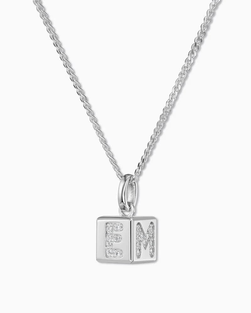 Würfel Buchstaben Halskette Zirkonia