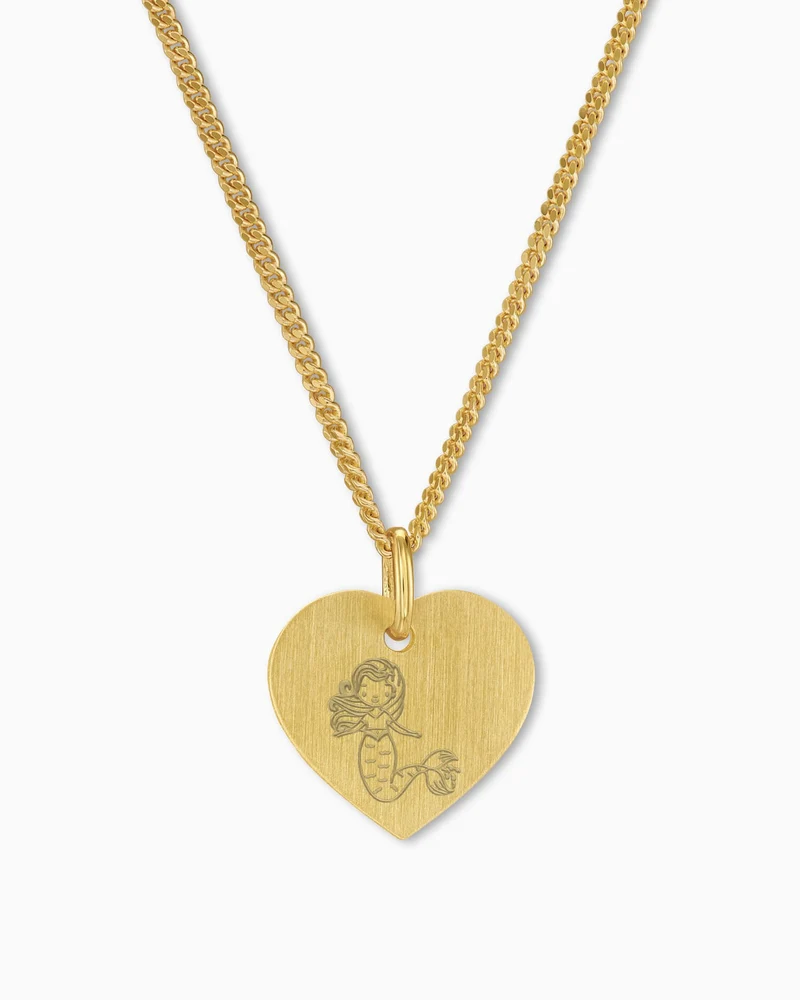 Kindersymbole Herz Halskette Gravurplatte Anhänger 13mm