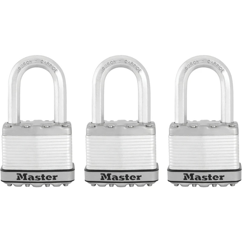 52mm wide Excell® laminated steel padlock with 38mm long shackle; 3 pack