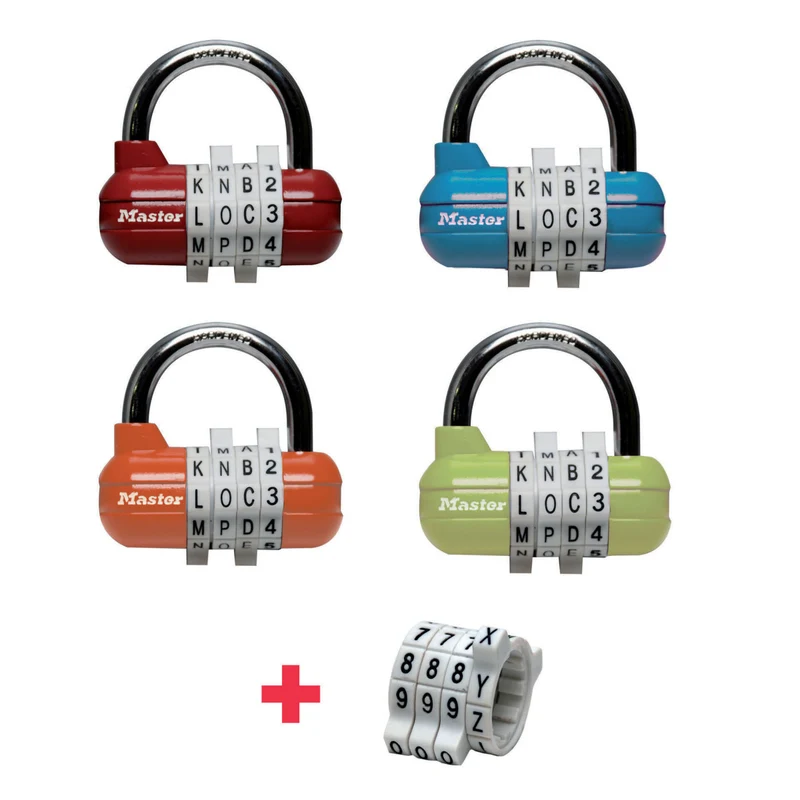 64mm wide set your own combination pro sport padlock; assorted colours