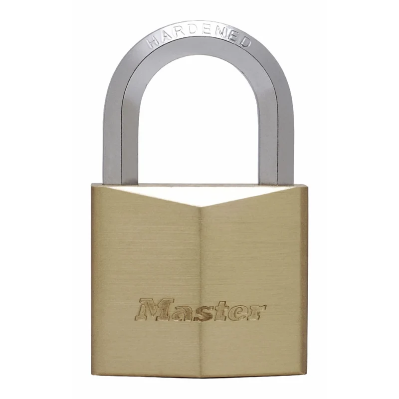 50mm wide solid brass body padlock with hexagonal shackle