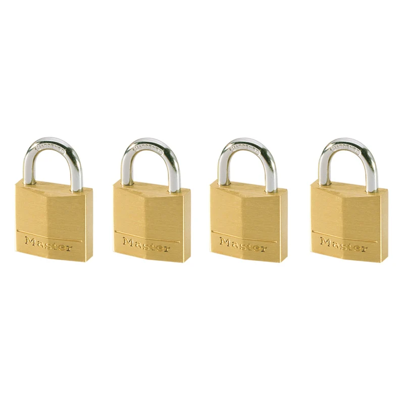 30mm wide solid brass body padlock; 4 pack