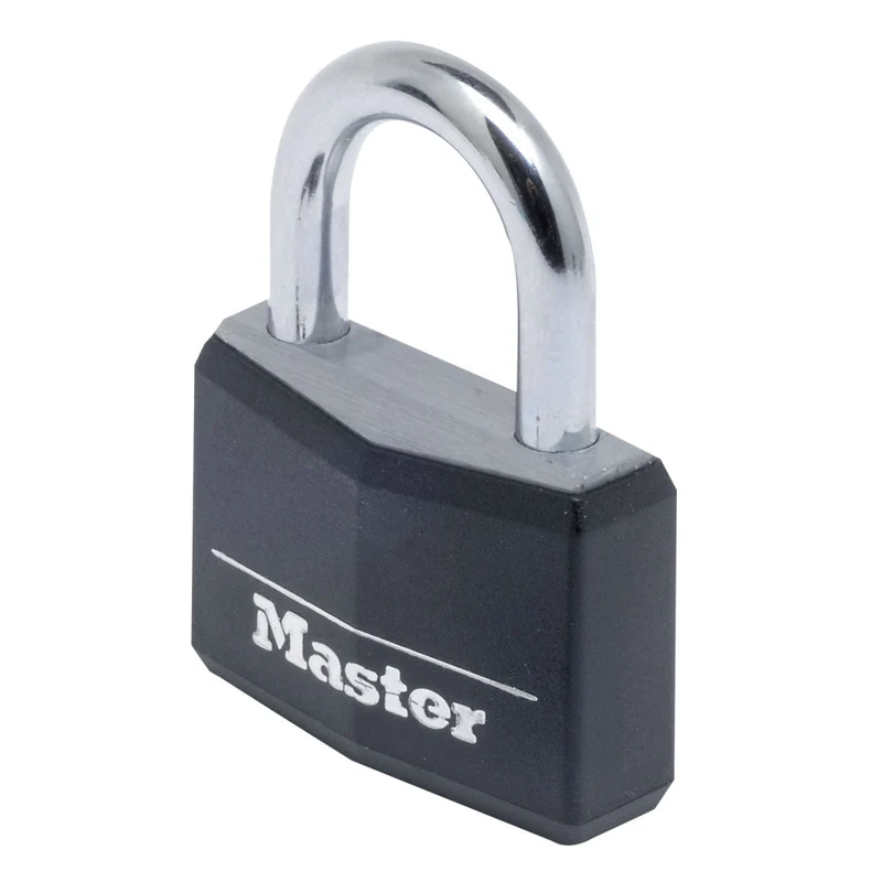 40mmwide covered solid aluminum body padlock; black
