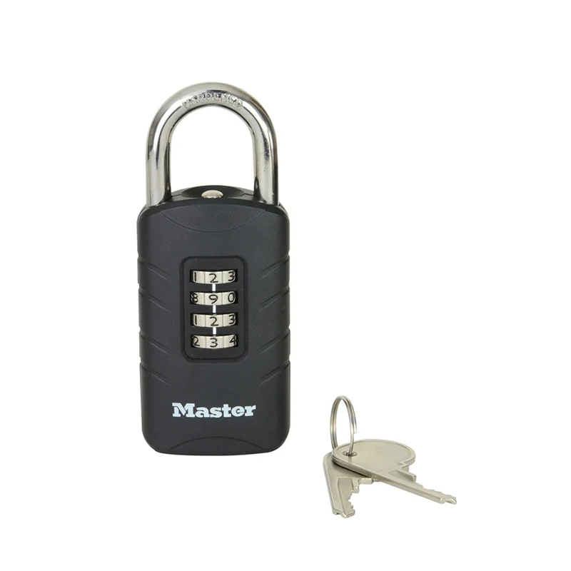 48mm wide set your own combination covered padlock with override key; black