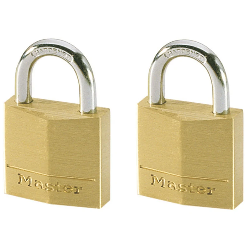 30mm wide solid brass body padlock; 2 pack