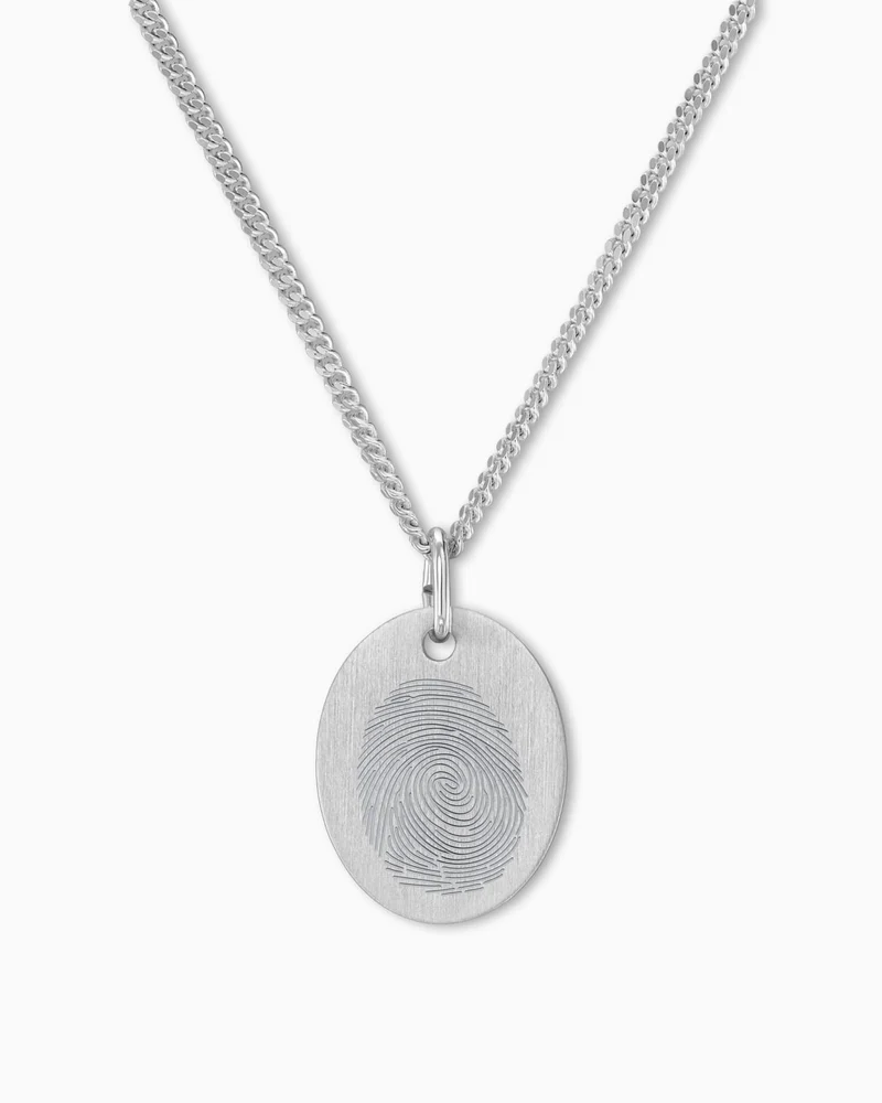 Fingerabdruck Gravurplatten Halskette Anhänger Oval