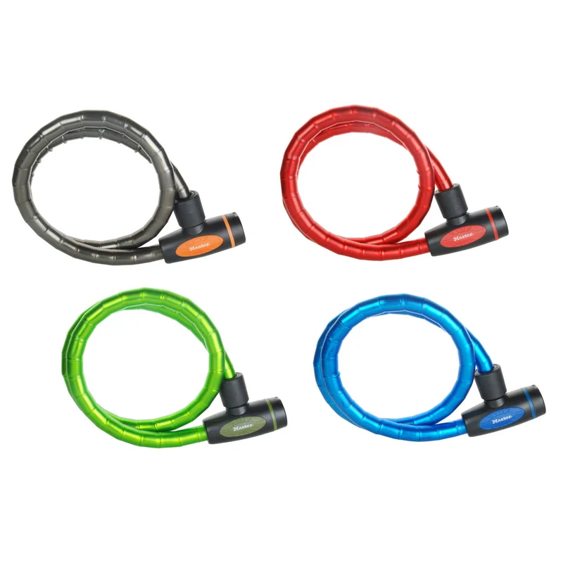 1m long x 18mm diameter keyed armoured cable lock; assorted colours