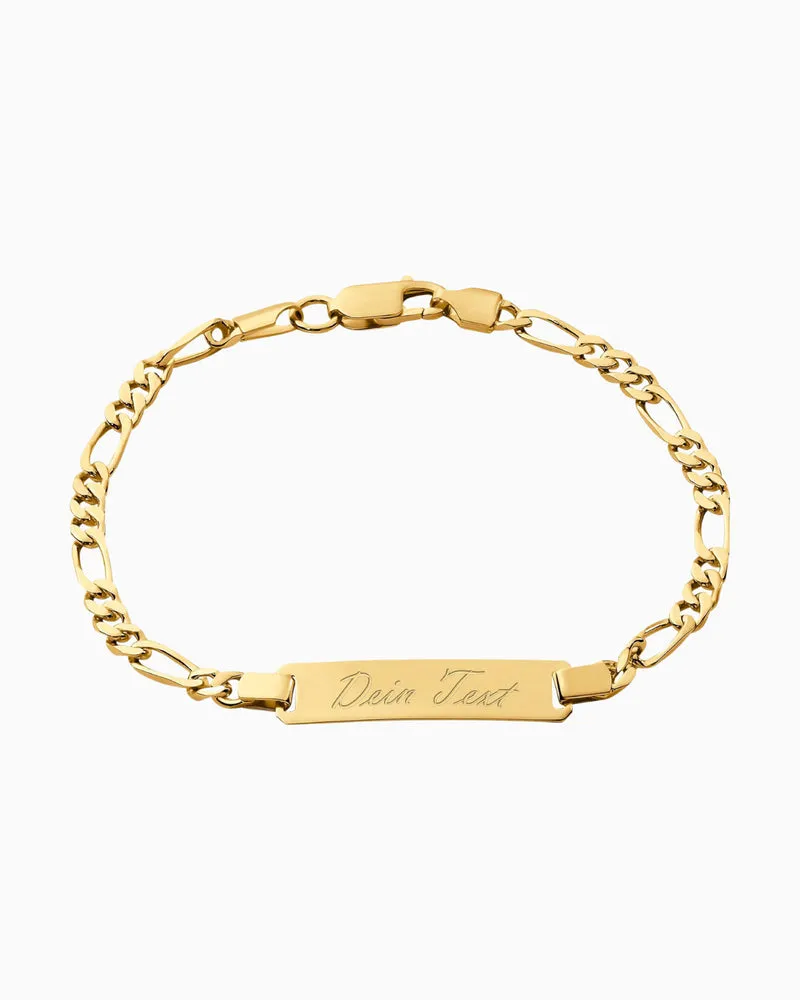 Gravurarmband Gravurplatte Figaro ID-Armband