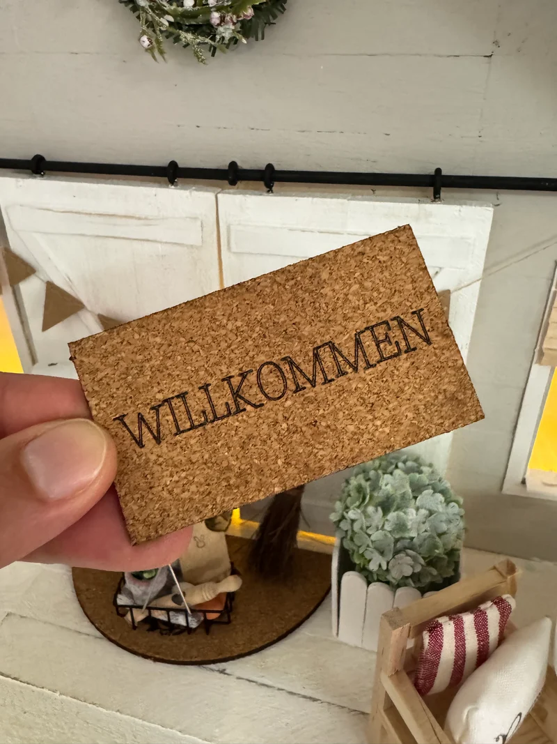 Fußmatte Kork Wichteltür "Willkommen"