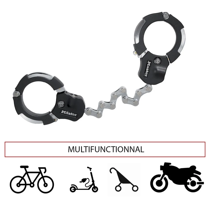 7.6cm diameter hardened steel Street Cuff® locks; 9 links