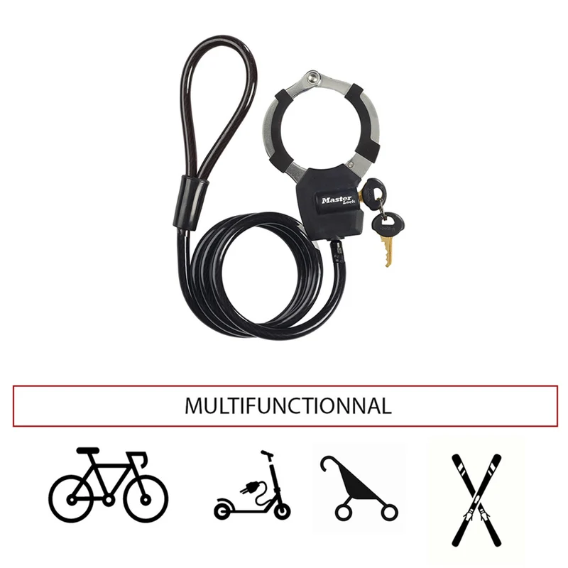1m long x 8mm diameter keyed cable Street Cuff® lock