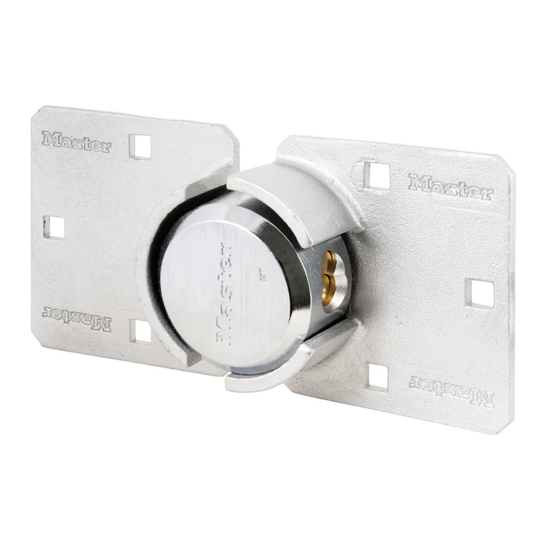 Set of no. 770 heavy duty straight bar hasp + zinc round padlock no. 6271