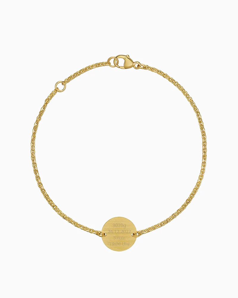 Geburtsdaten Gravurarmband Gravurplatte Rund