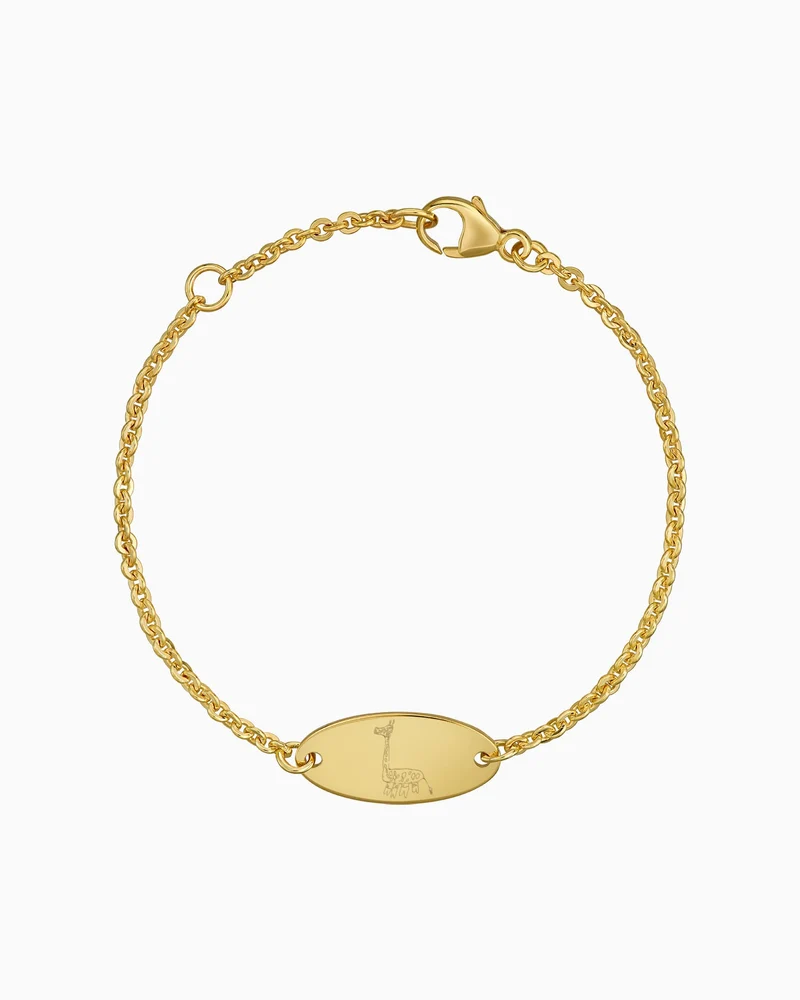 Eigene Zeichnung Gravurarmband Gravurplatte Oval