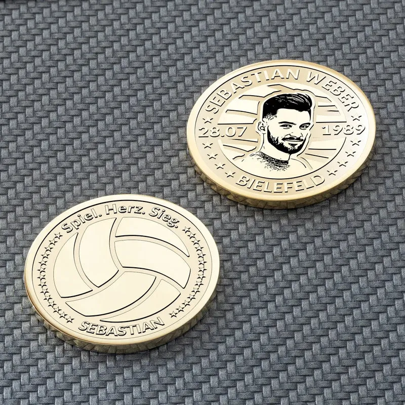 Handball-Münze mit deinem Wunschtext