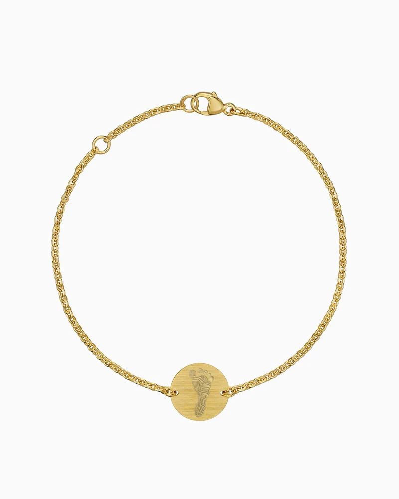 Fußabdruck Gravurarmband Gravurplatte Rund