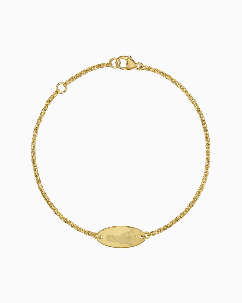 Fußabdruck Gravurarmband Gravurplatte Oval