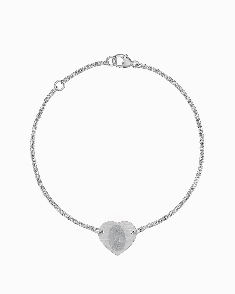 Fingerabdruck Gravurarmband Gravurplatte Herz