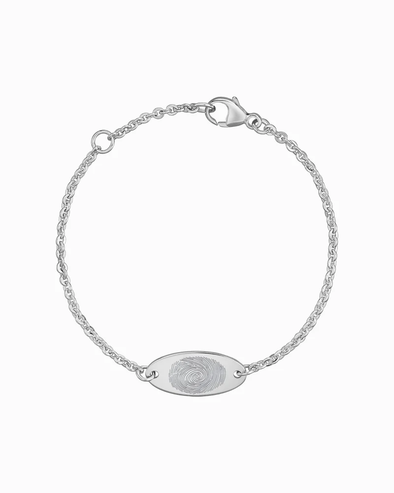 Fingerabdruck Gravurarmband Gravurplatte Oval