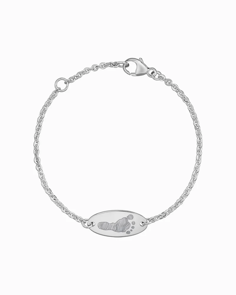 Fußabdruck Gravurarmband Gravurplatte Oval
