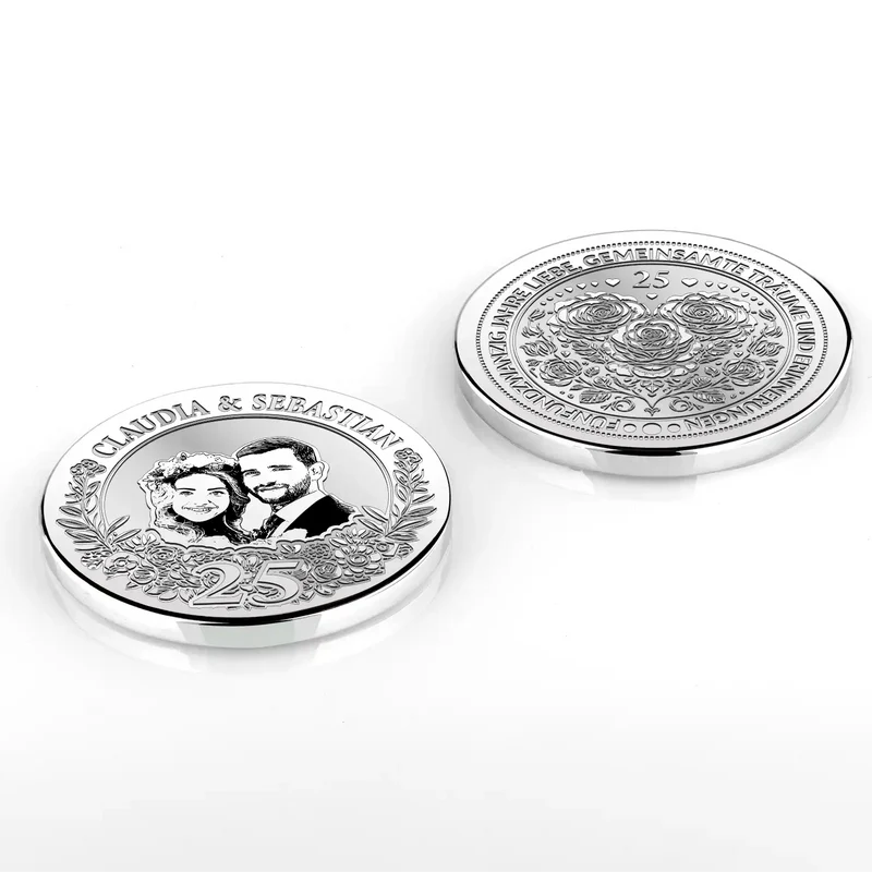 Silbermünze zum Hochzeitstag. Das ideale Geschenk zum Jubiläum