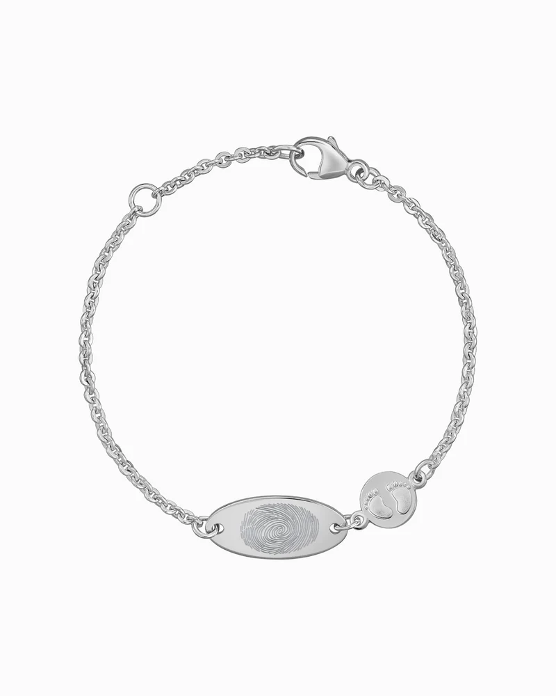 Fingerabdruck Gravurarmband Gravurplatte Babyfüße