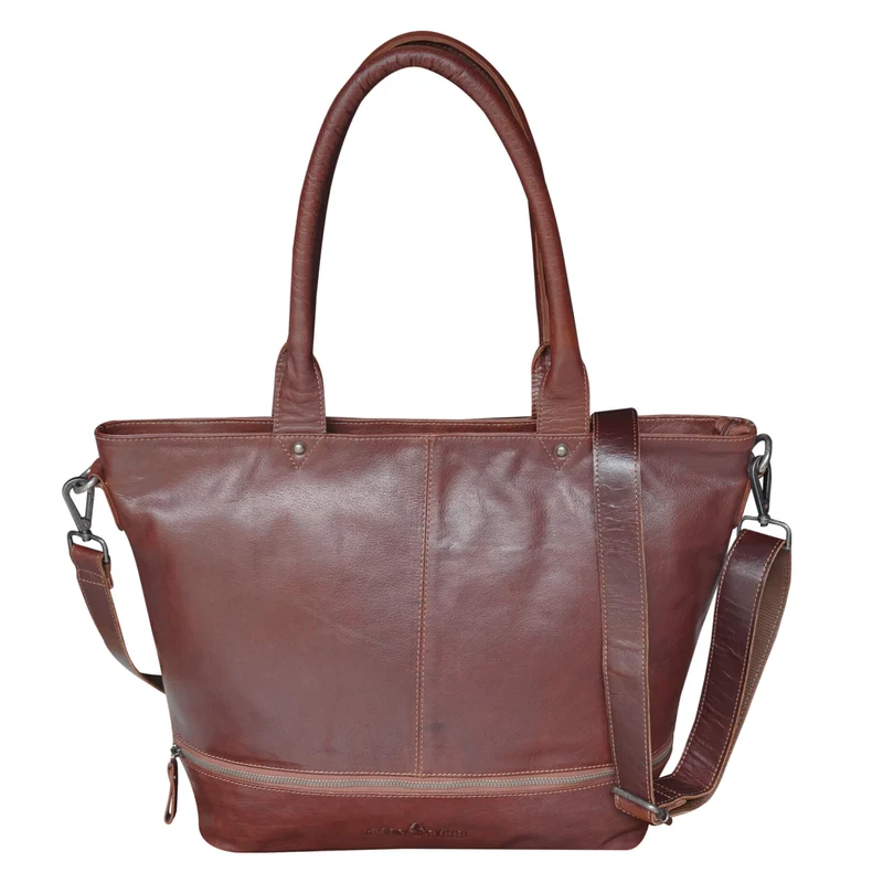 Sofi Handtasche Damen Leder Shopper Tasche mit Reißverschluss XL