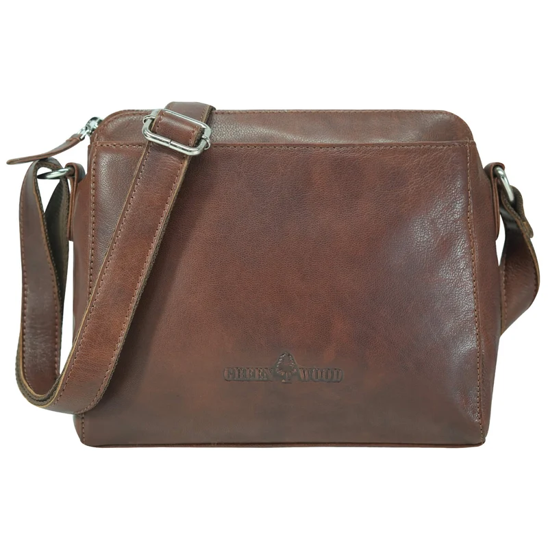 Inga Umhängetasche Damen Cognac Crossbody Tasche Leder