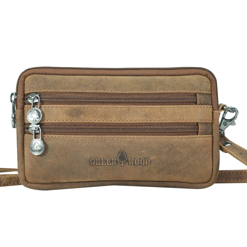 Baily Reise Halstasche Damen Leder Brusttasche Herren Gürteltasche