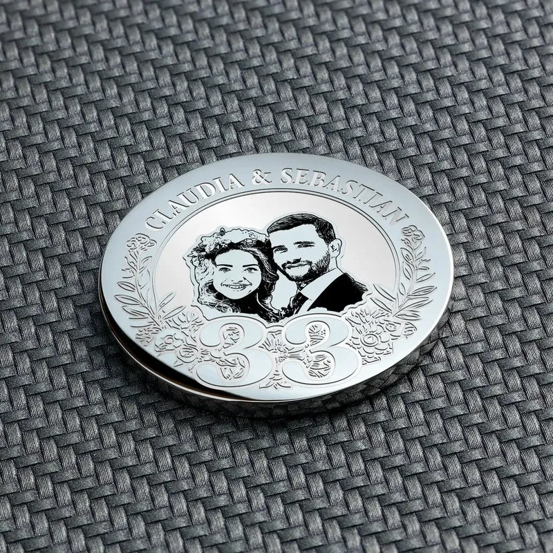 33. Jahrestag Geschenk: Zinnhochzeit Personalisierte Münze | 33 Jahre verheiratet Geschenk