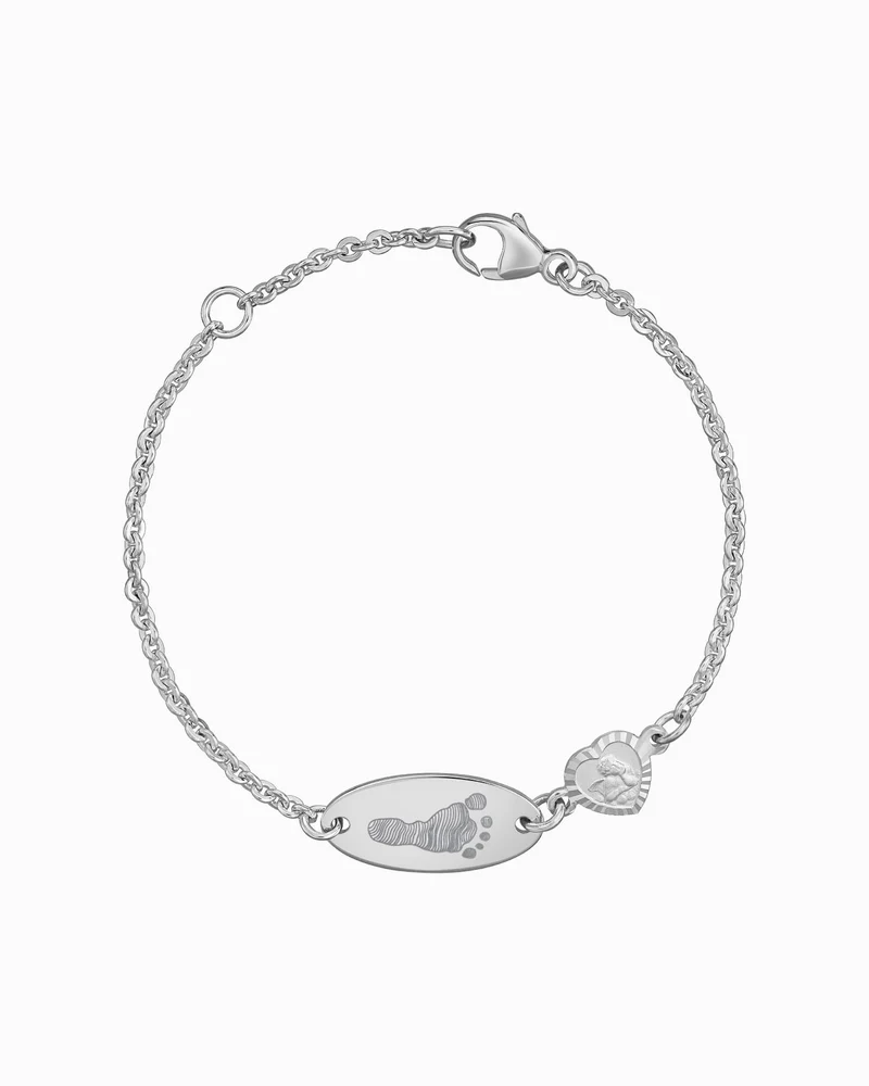 Fußabdruck Gravurarmband Gravurplatte Schutzengel