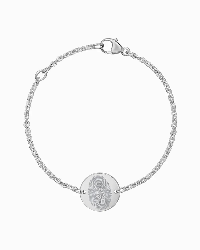 Fingerabdruck Gravurarmband Gravurplatte Rund