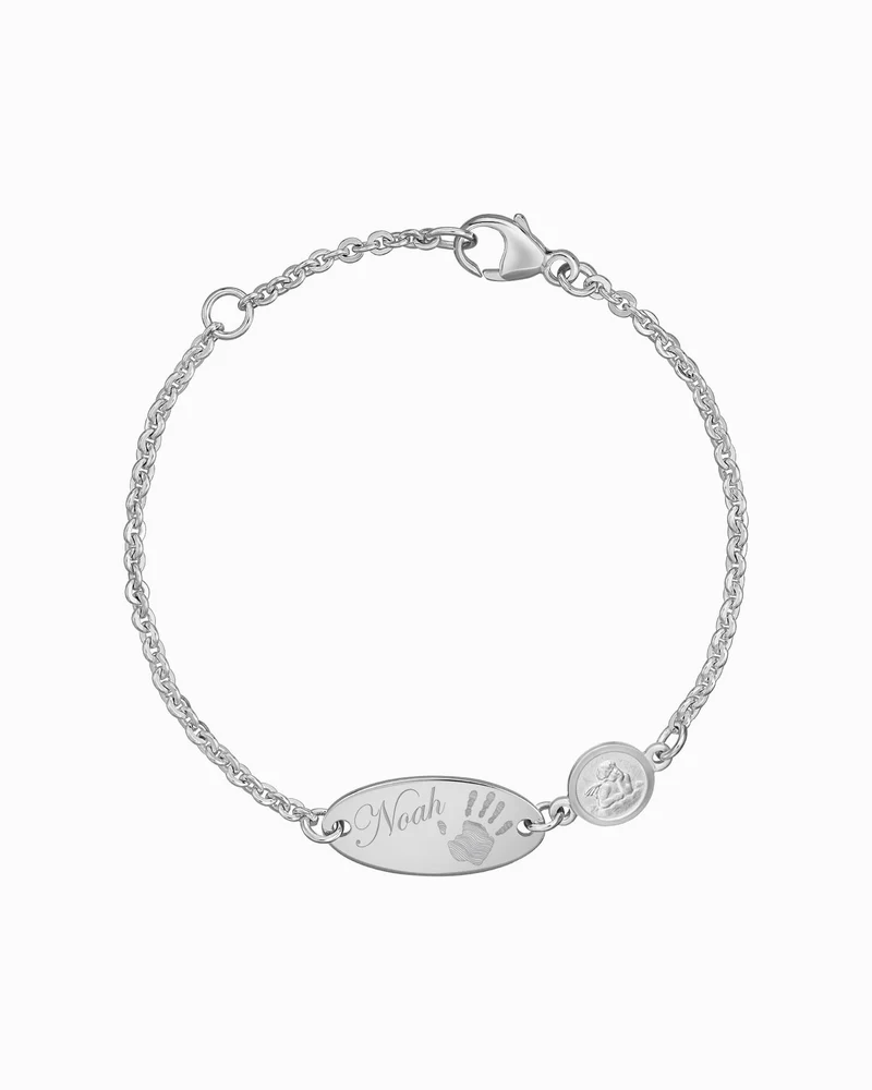 Handabdruck Gravurarmband Gravurplatte Schutzengel