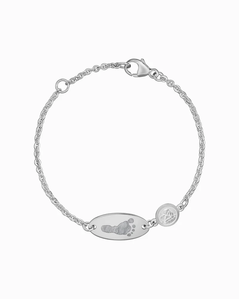 Fußabdruck Gravurarmband Gravurplatte Schutzengel