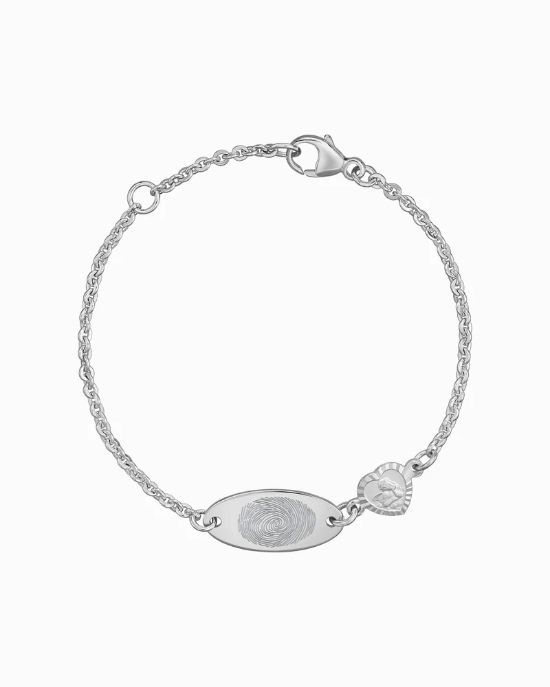 Fingerabdruck Gravurarmband Gravurplatte Schutzengel