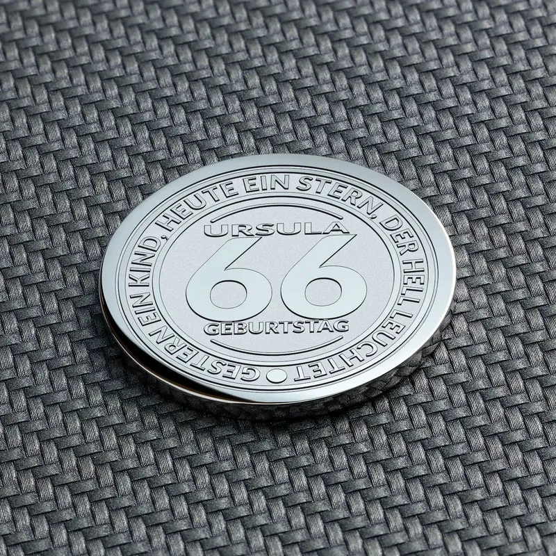 66. Geburtstag Geschenk - Personalisierte Geschenk zum 66. Geburtstag: 66 Geburtstag Münze