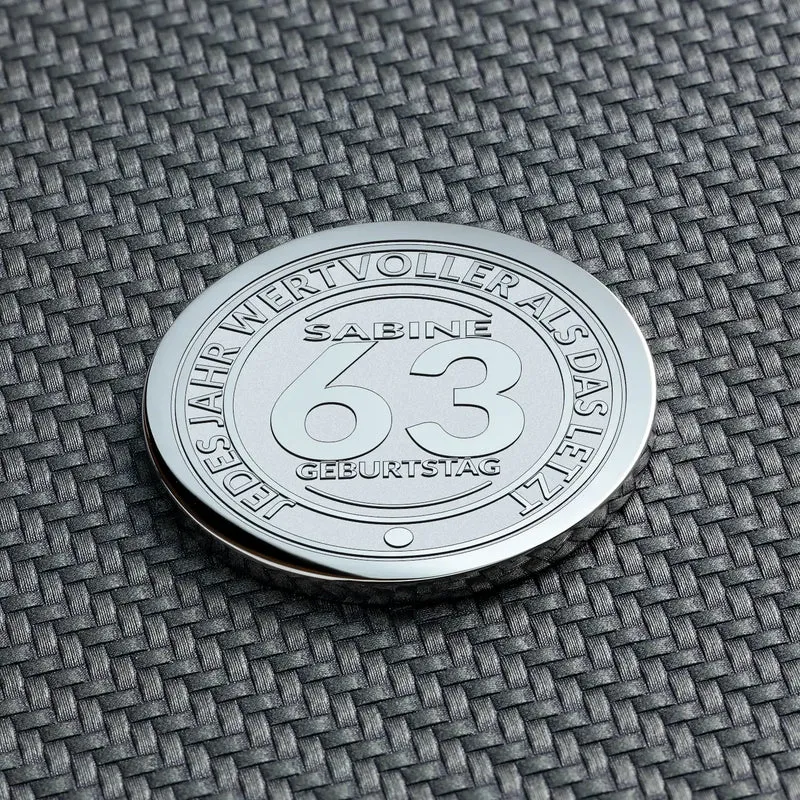 Geschenk zum 63. Geburtstag – Hochwertige Münze mit Gravur